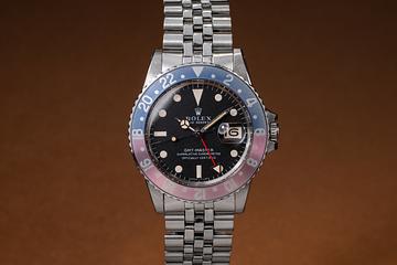 1970 Rolex GMT Master 1675 Mk1 Dial , Fuchsia Bezel with Service Papers