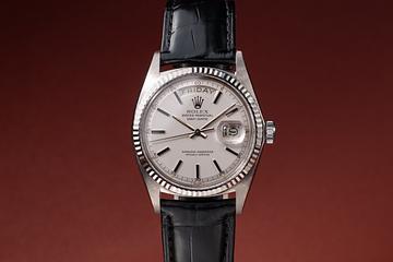 1969 Rolex 18K WG Day-Date 1803 Silver Minute Track Dial