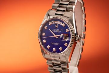 1998 Rolex 18K WG Day-Date 18239 with Lapis Lazuli Diamond Dial