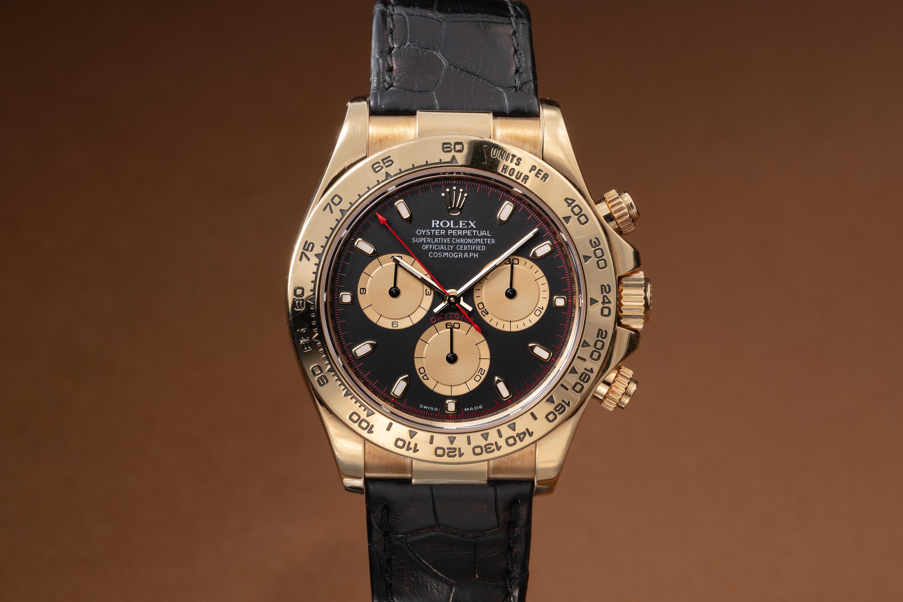 2009 Rolex Daytona 116518 YG Black Dial with Box and Service Card
