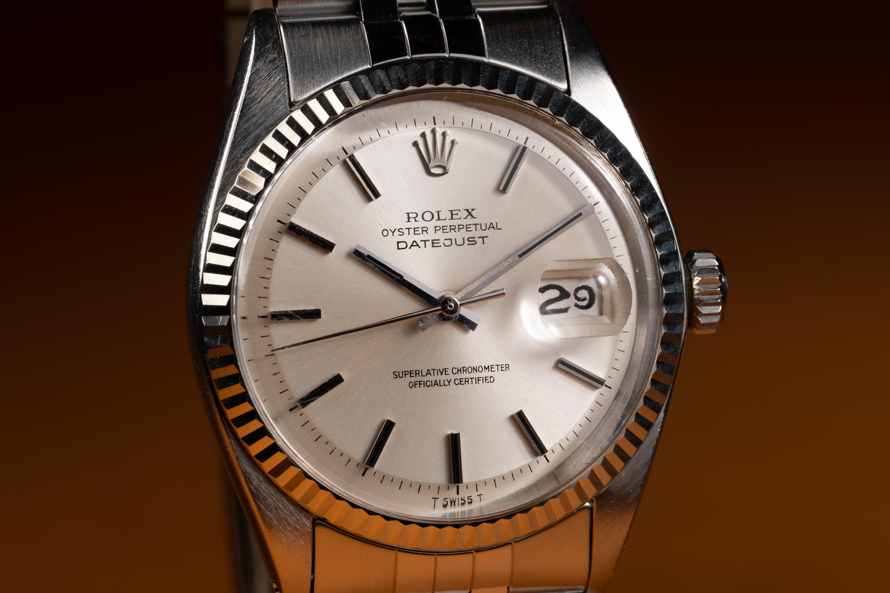 Tropical Watch 1972 Rolex DateJust 1601 Silver No Lume Dial with