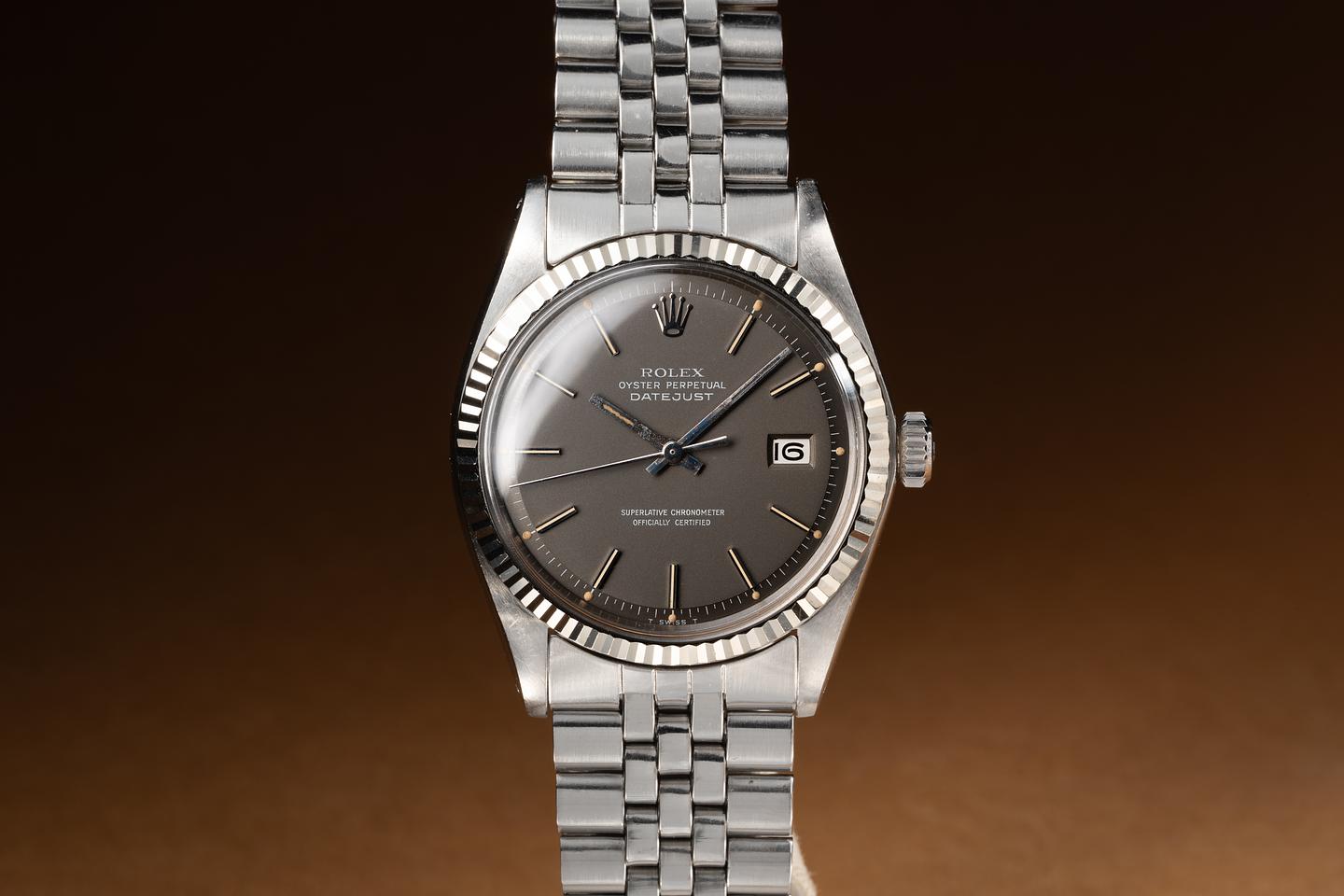 Tropical Watch - 1973 Rolex DateJust 1601 Grey Dial with Papers