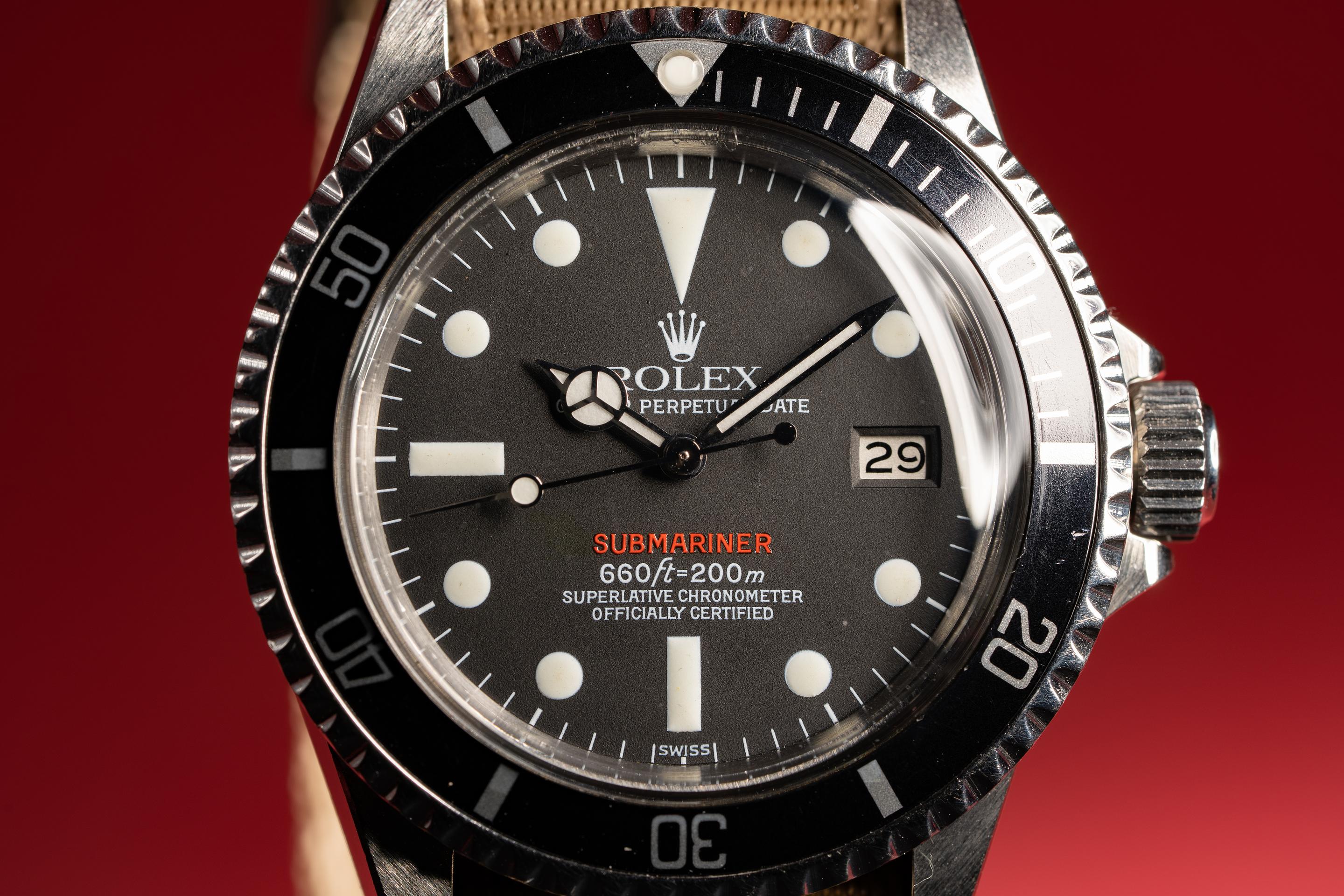 Tropical Watch 1970 Rolex Red Submariner 1680 with Luminova