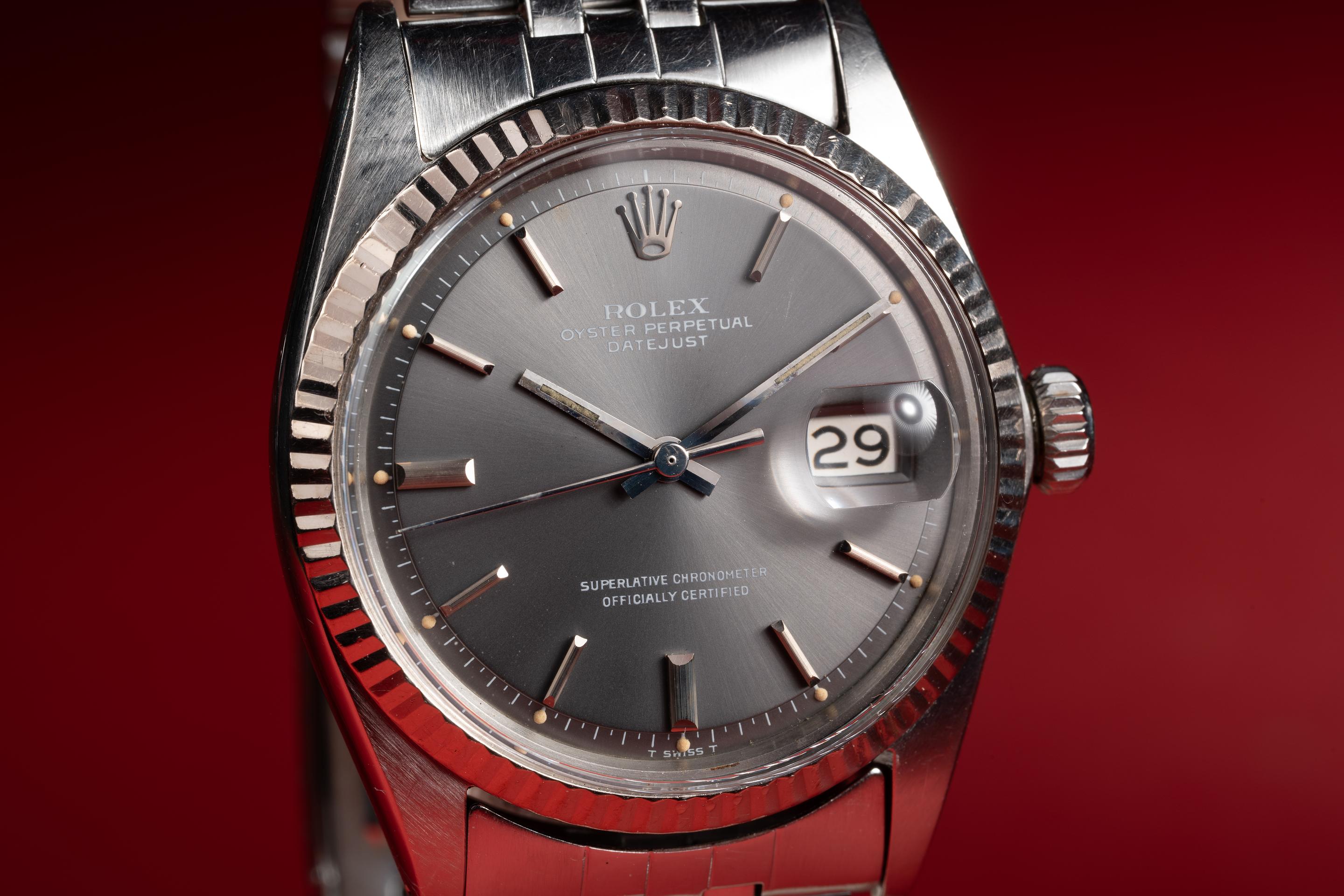 Tropical Watch 1969 Rolex DateJust 1601 Grey Dial