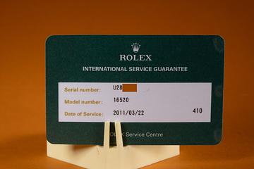 Rolex service online card