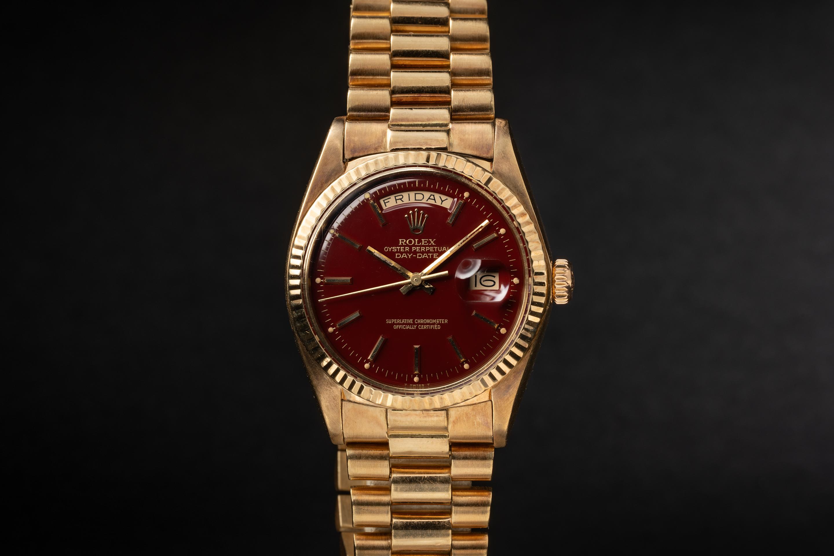 Rolex day date clearance oxblood