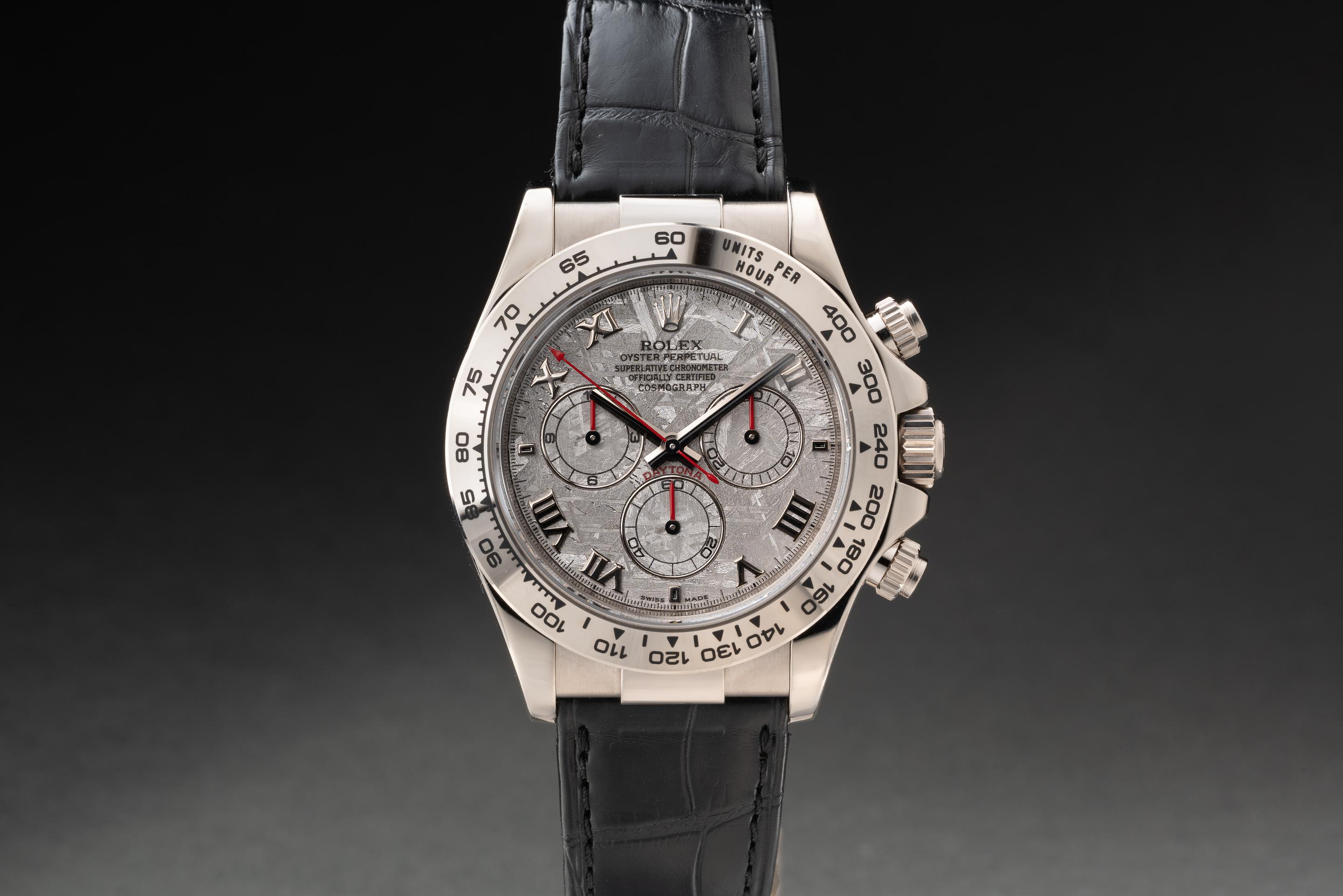 2007 Rolex 18K WG Daytona 116519 Meteorite Dial with Box and Papers