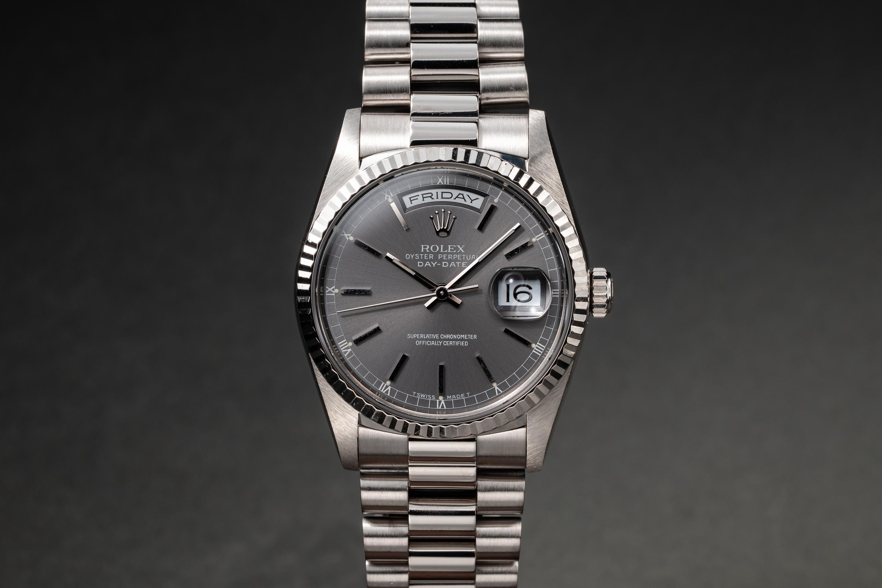 ROLEX デイデイト 18239 18039 WG プレジデント 18k ロレックス デイデイト 18239 WG ブラックダイアル | ARBITRO