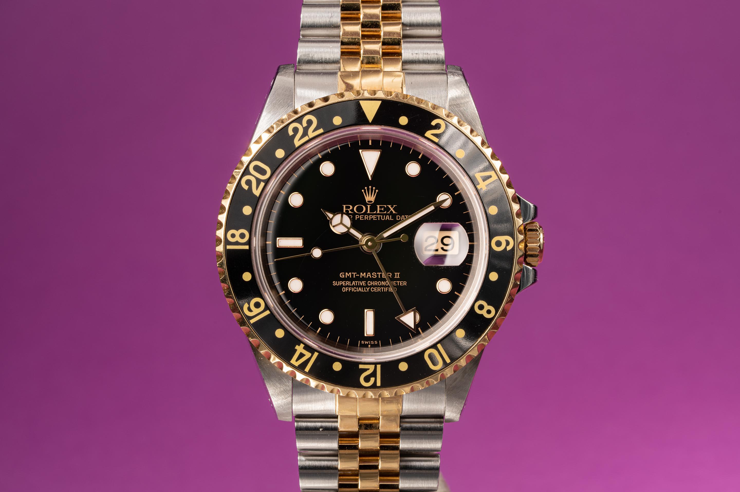 Tropical Watch 1998 Rolex Two Tone GMT Master II 16713 Swiss