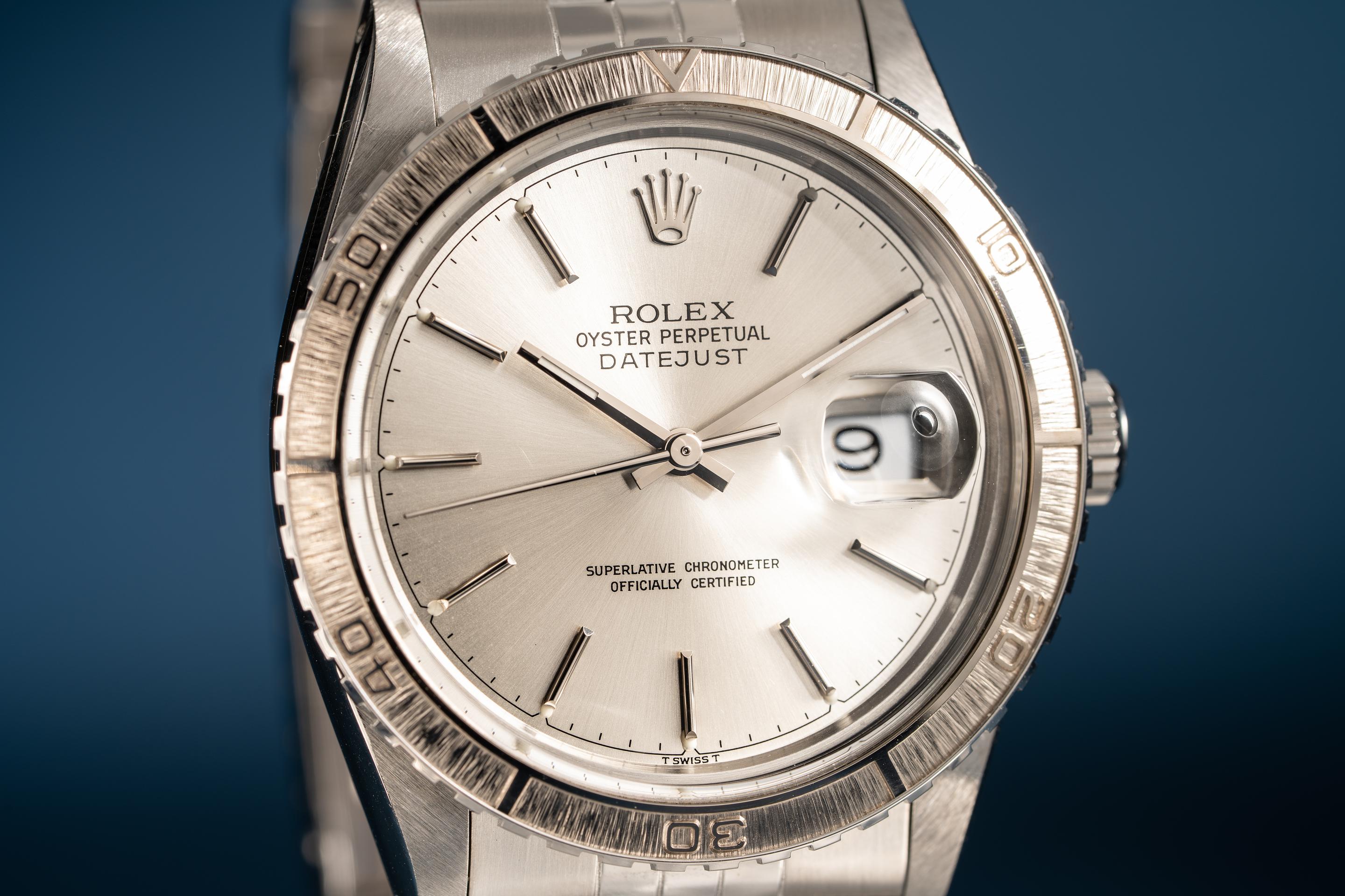 Tropical Watch - 1983 Rolex DateJust Turn-O-Graph 16250 Silver 