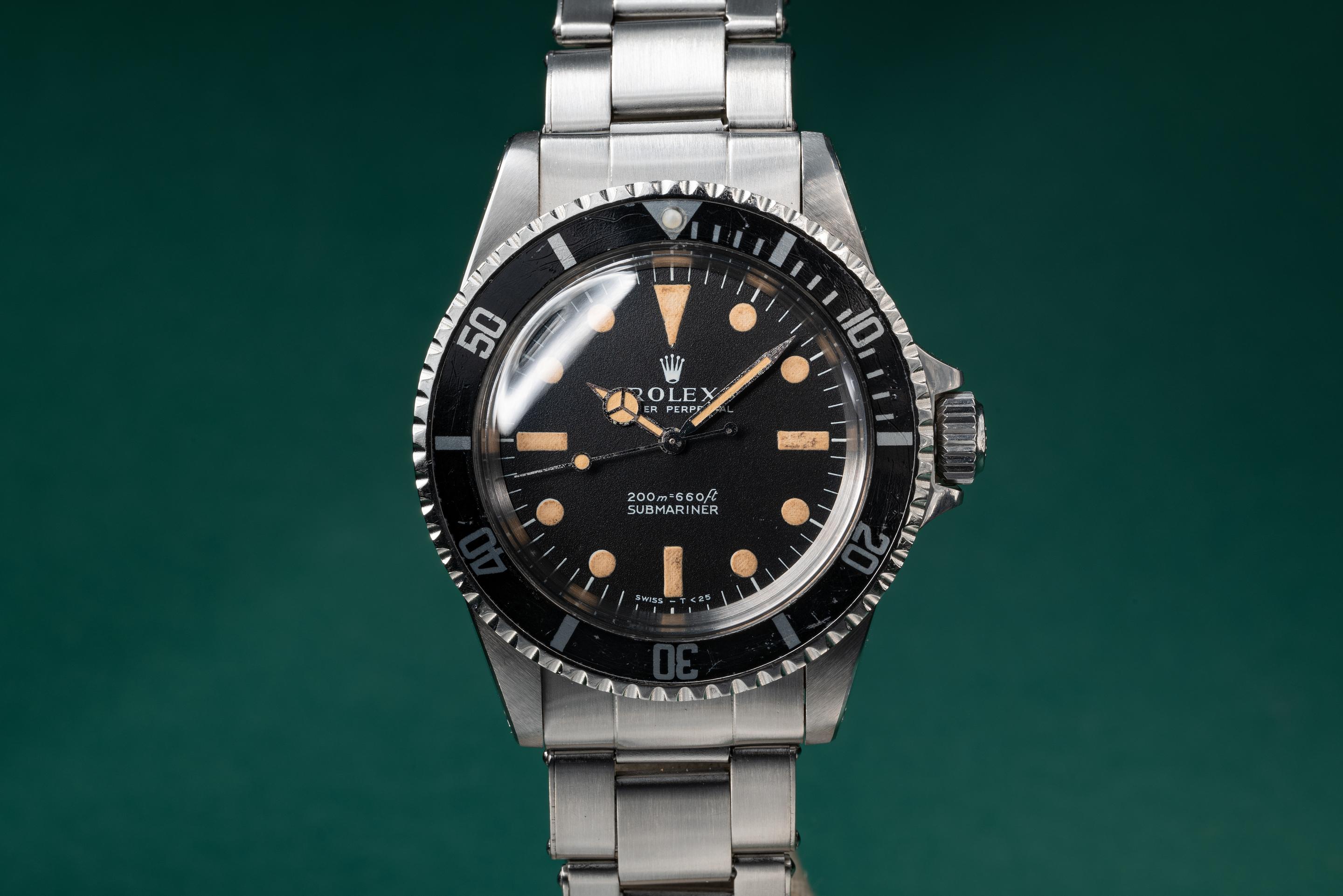 uanset Give George Stevenson Tropical Watch - 1966 Rolex Submariner 5513 Meters First Dial with Service  Papers