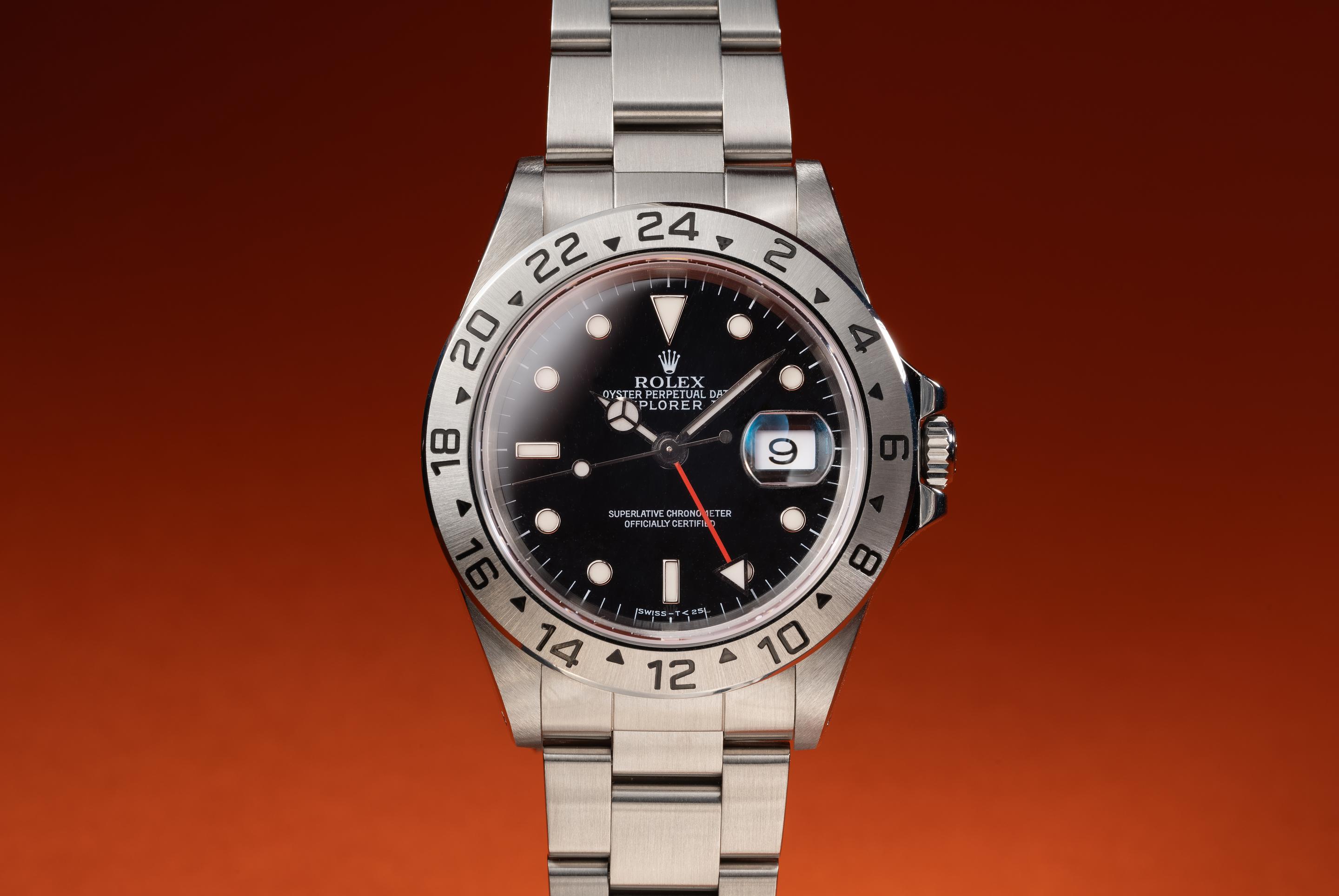 1998 Rolex Explorer II 16570 Tritinova Black Dial