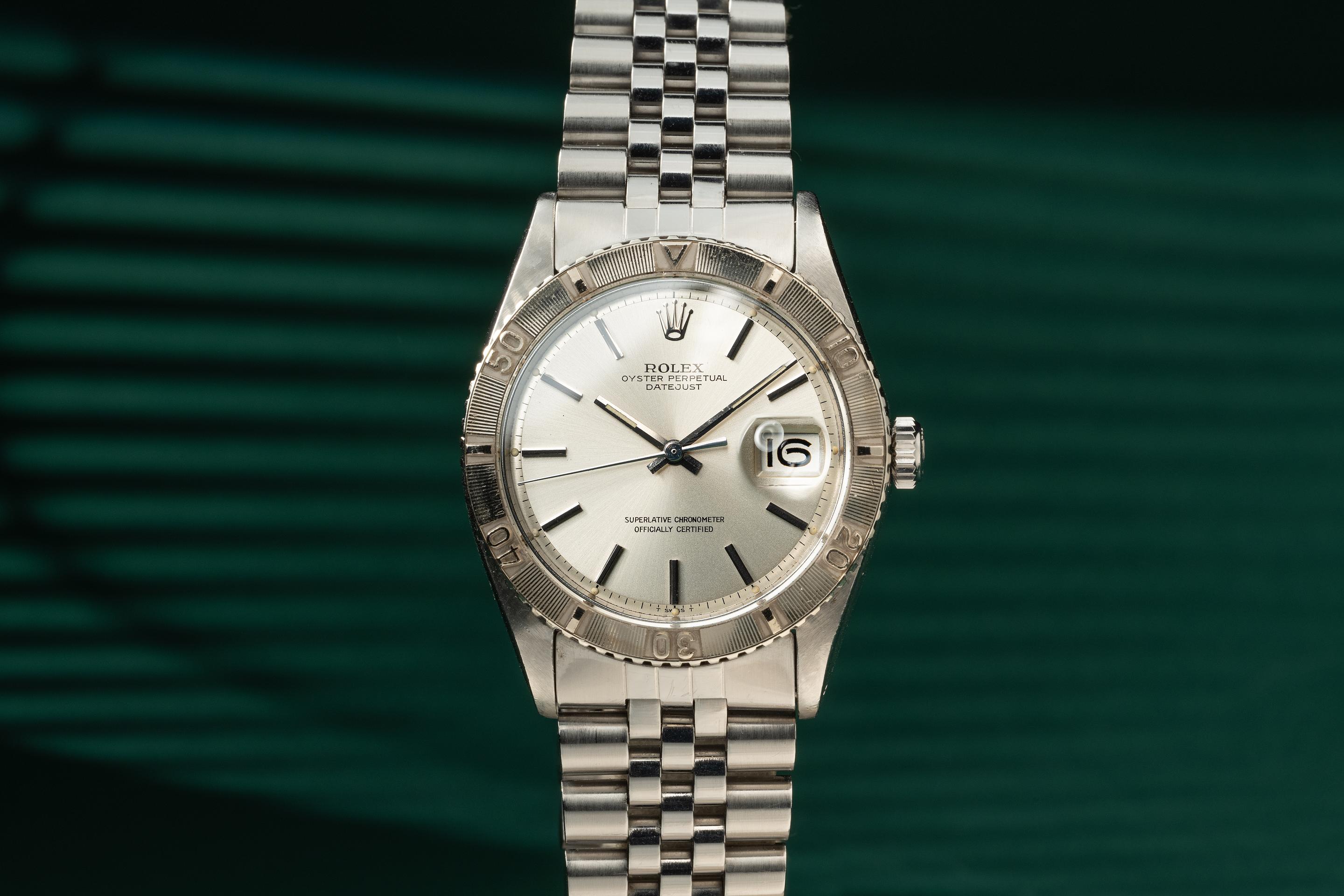 Tropical Watch 1971 Rolex DateJust Turn O Graph 1625 Silver Dial