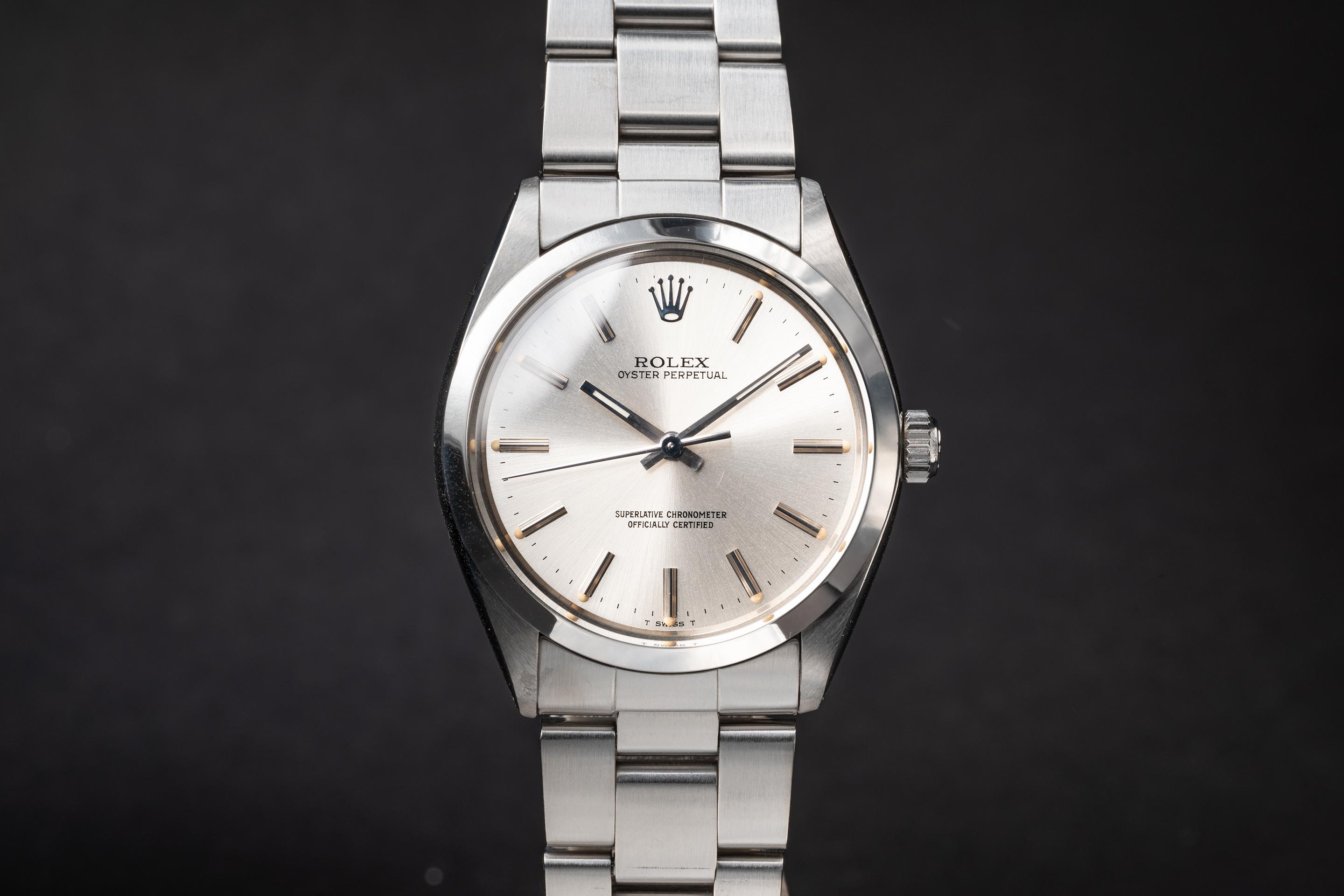 1986 Rolex Oyster Perpetual 1002 Silver Dial