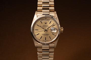 1988 Rolex 18K YG Day-Date 18038 Champagne Dial