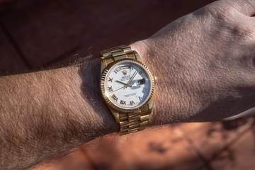 1995 Rolex 18K YG Day-Date 18238 Howlite Stone Dial with Box and Papers 