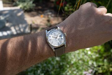 1971 Rolex 18K WG Day-Date 1803 Silver Wide Boy Dial