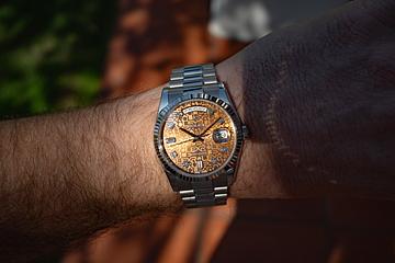 2001 18K WG Rolex Day-Date 118239 Copper Jubilee Diamond Dial with Box and Papers 