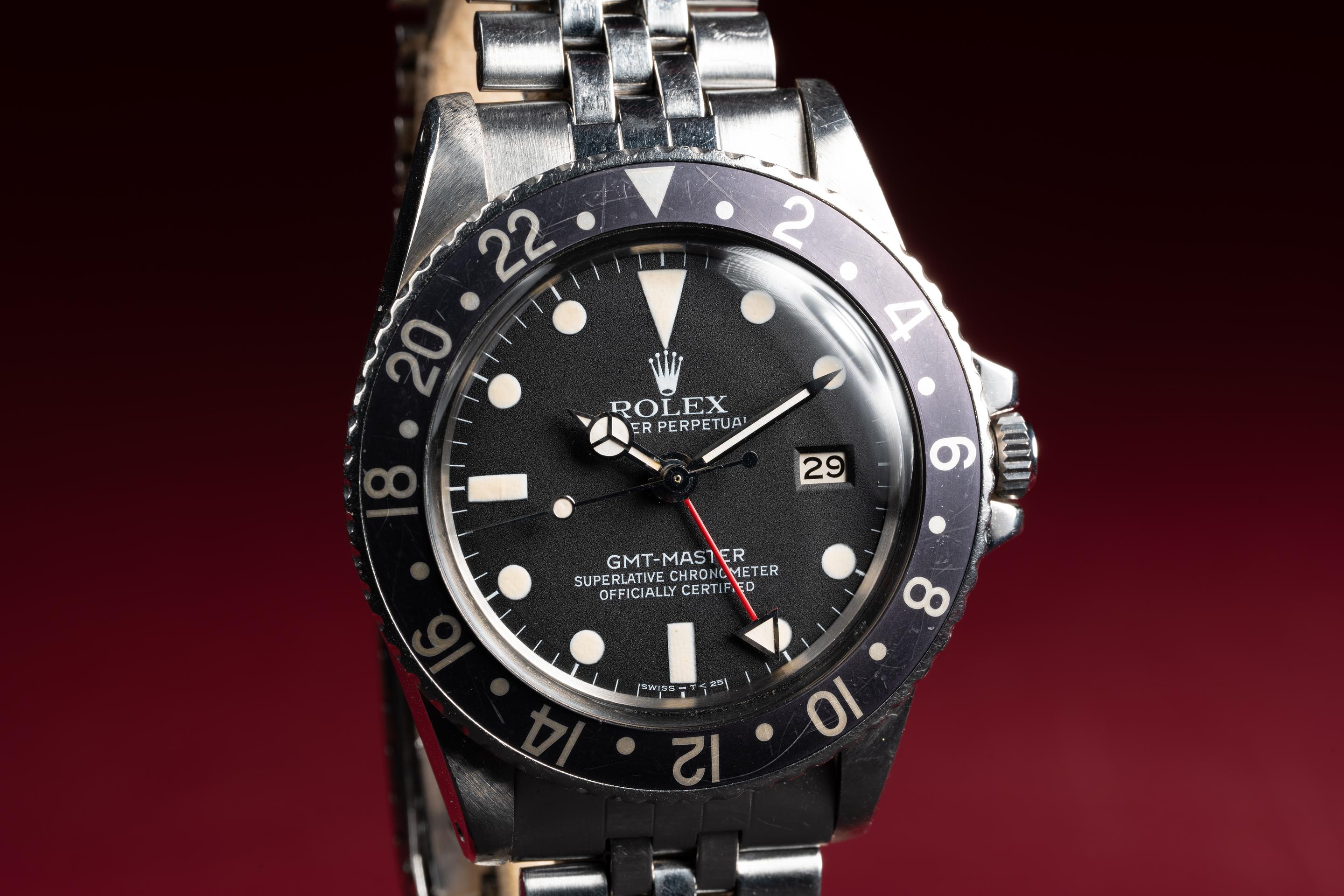 1978 Rolex GMT-Master 1675 Black Bird Tropical Watch