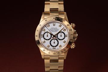1991 Rolex 18K YG Daytona 16528 Inverted 6 Diamond Dial
