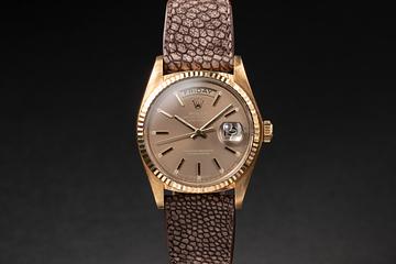1980 Rolex 18K YG Day-Date 18038 Brown Dial 