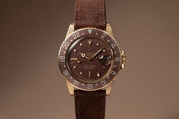 1969 Rolex 18K YG GMT Master 1675 Brown Nipple Dial with Papers