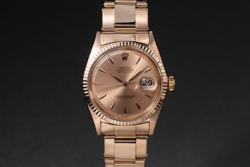 1964 Rolex 18K RG DateJust 1601 Rose Dial