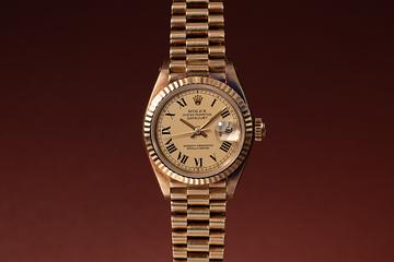 1983 Rolex 18K YG Ladies DateJust 69178 Champagne Roman Numeral Dial with Box & Papers