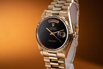 1981 Rolex 18K YG Day-Date 18038 Onyx Dial | Tropical Watch