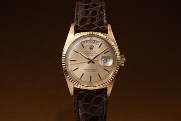 1976 Rolex 18K YG Day-Date 1803 Champagne Minute Track Dial