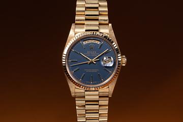 1986 Rolex Day-Date 18038 Matte Blue Dial 
