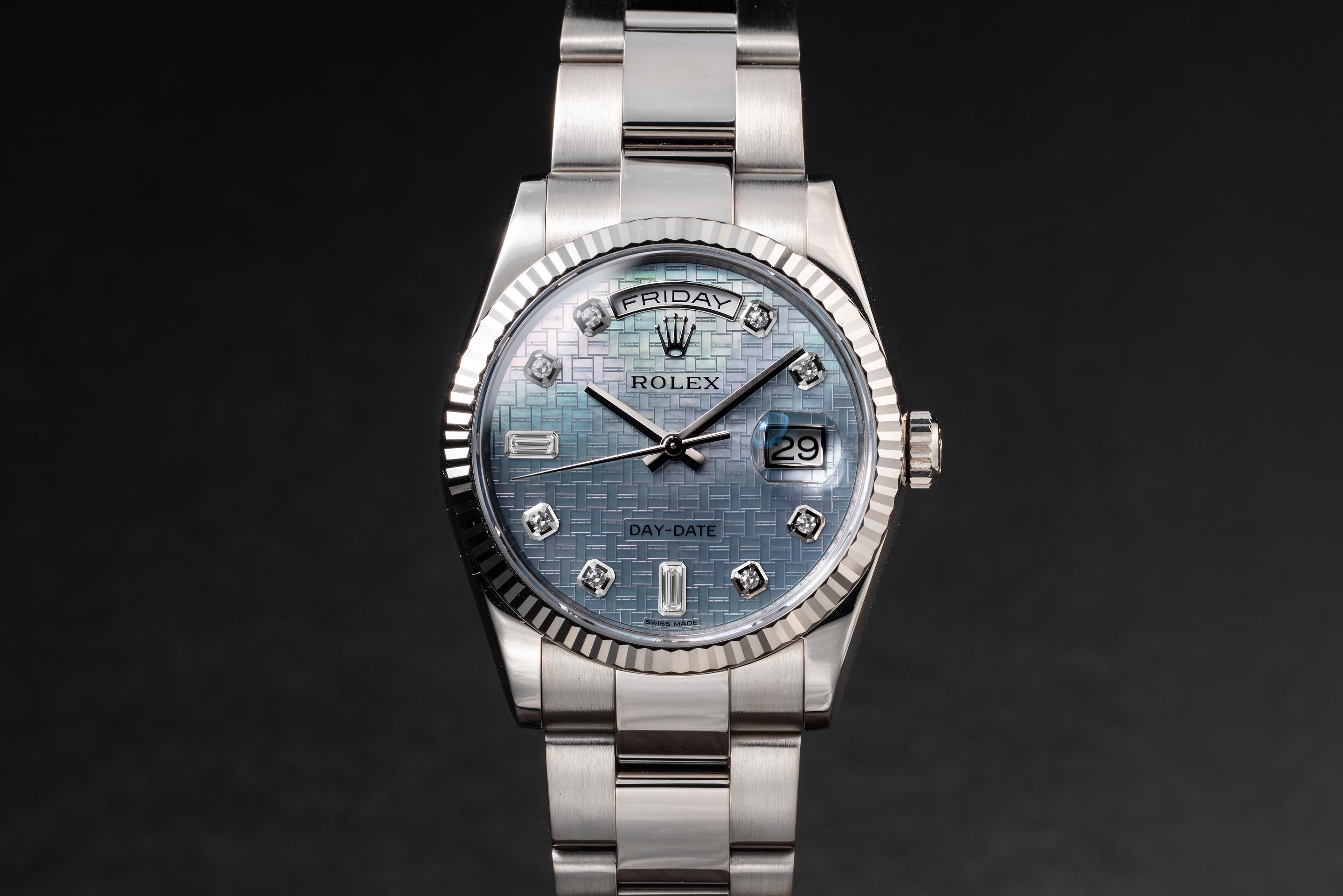 2018 Rolex Day-Date 118239 Oxford Motif Mother of Pearl Diamond