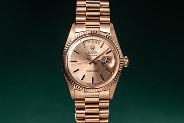 1971 Rolex 18K Rose Gold Day-Date 1803 with Double Punched Papers