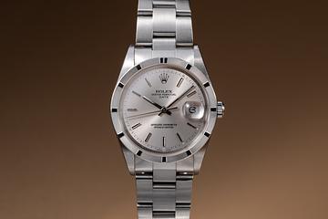 2001 Rolex Oyster Perpetual Date 15210 Silver Dial with Papers